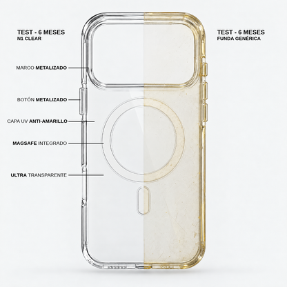 N1 Clear - Funda MagSafe Transparente Anti-Amarillo