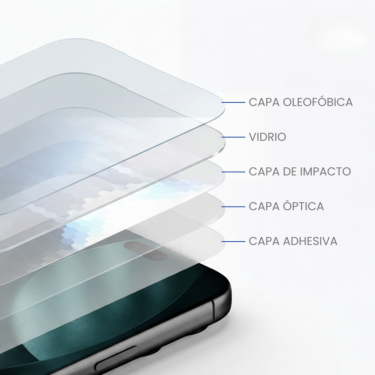 ArmorGlass Pro - Vidrio Templado Premium para iPhone con Aplicador Automático