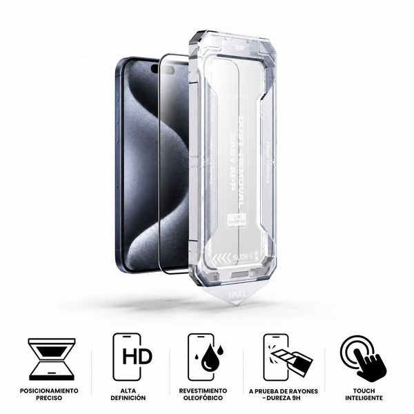 ArmorGlass Pro - Vidrio Templado Premium para iPhone con Aplicador Automático - Vista alternativa